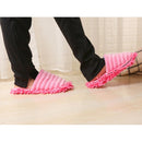 Lazy Microfibre Floor Cleaning Mop Slippers Dust Polish Shoes - Pink / Size42-44