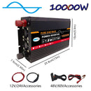 SOLIKETECH 10000W Pure Sine Wave Inverter Car Power Converter DC 12 / 24 / 48 / 60V to AC 220V Truck Inverter with LED Display - DC 24V to AC 220V