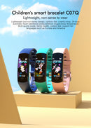 C07Q Children Sports Smart Wristband IP67 Waterproof Body Temperature Heart Rate Blood Pressure Monitor Activity Tracker Bracelet - Purple