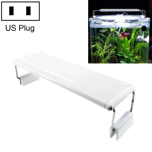 XY-20K Aquarium Glass Fish Tank LED Aquatic Bracket Lamp, US Plug(White Blue)