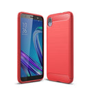 Brushed Texture Carbon Fiber Shockproof TPU Case for ASUS ZenFone Live (L1) ZA550KL(Red)
