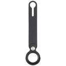 Anti-scratch PU Leather Case Cover with Hang Loop for AirTag(Black)