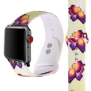 Silicone Printing Strap for Apple Watch Series 5 & 4 40mm (Big Flower Pattern)
