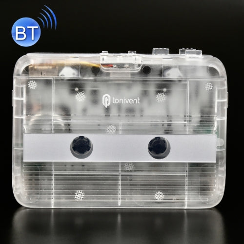 Tonivent TON007T Portable Bluetooth Tape Cassette Player, Support FM / Bluetooth Input and Output(Transparent)