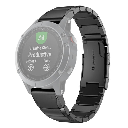 Quick Dismantling Steel Wrist Strap Watchband for Garmin Fenix 5S 20mm(Black)