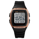 SKMEI 1278 Fashionable Outdoor 50m Waterproof Digital Watch Student Sports Wrist Watch Support 5 Group Alarm Clocks(Rose Gold)