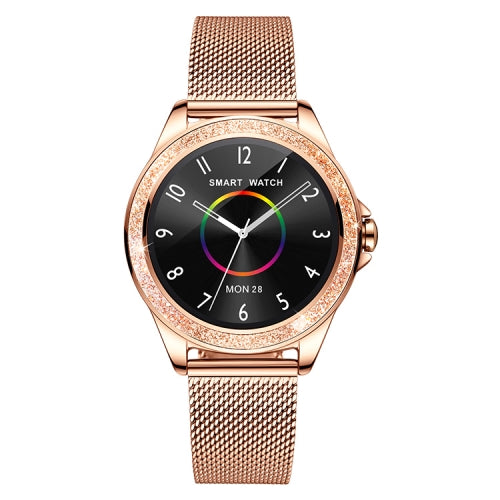 M6003 Stainless Steel Mesh Strap Fashion Smart Watch for Women, Support Heart Rate Monitoring & Pedometer & Sleep Monitoring & Calories(Rose Gold)