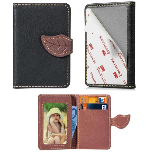 Multi-functional Wallet Card Bag Can be Attached to The Phone or The Car(Black)
