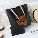 2 In 1 Leisure Fashion PU Leather Shoulder Bag Handbag(Black)