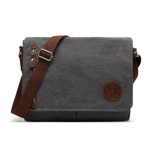 AUGUR 8501 Men Casual Canvas Shoulder Messenger Crossby Bag(Dark Gray)