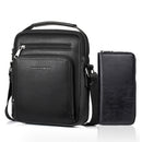 WEIXIER 18062 Multifunctional Men Business Handbag Crossbody Bag Single Shoulder Bag with Handbag (Black)