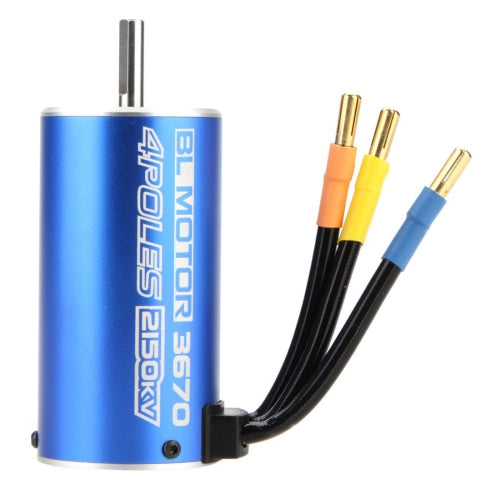 3670 4 Poles 2150KV Brushless Motor for RC 1/8 1/10 Off-road Monster Car Boat(Blue)