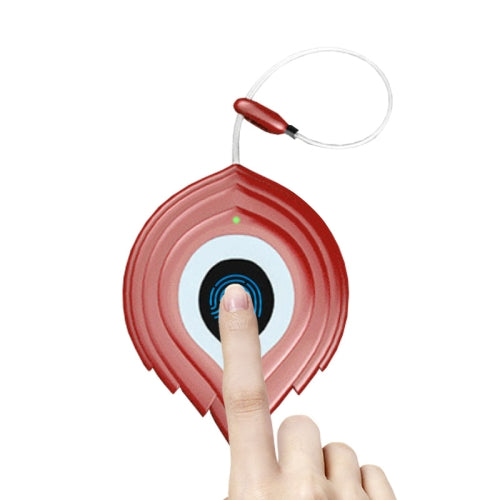 O20 USB Charging Heart-shaped Smart Fingerprint Padlock Cabinet Lock Dormitory Anti-theft Lock with Steel Lanyard (Red)