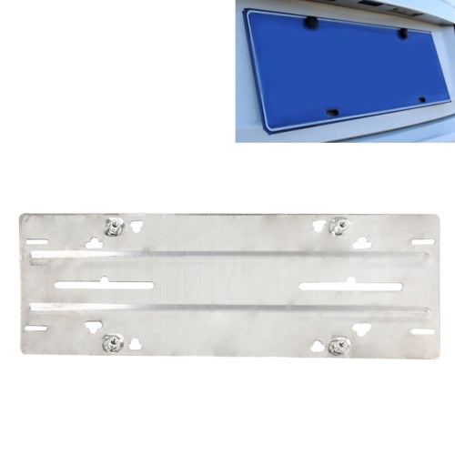Stainless Steel License Plate Bracket Vehicle License Plate Bracket Bottom Plate Automobile License Plate Conversion Frame(Silver)