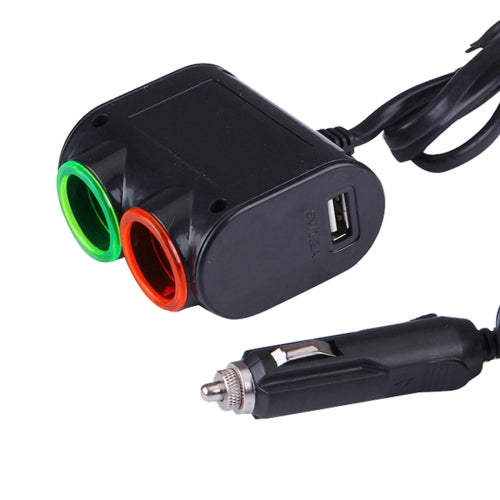 Olesson Streamlined Design 1.2A USB Car Cigarette Lighter Socket Car Charger with Color LED Light