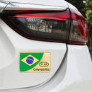 Universal Car Brazil Flag Rectangle Shape VIP Metal Decorative Sticker (Gold)