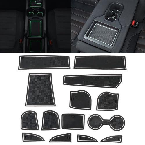 Car Water Cup Gate Slot Mats Plastic White Luminous Anti-Slip Interior Door Pad for Mazda CX-3 2018