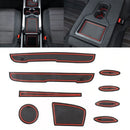 Car Water Cup Gate Slot Mats Plastic Red Anti-Slip Interior Door Pad for Toyota Vios 2014-2016