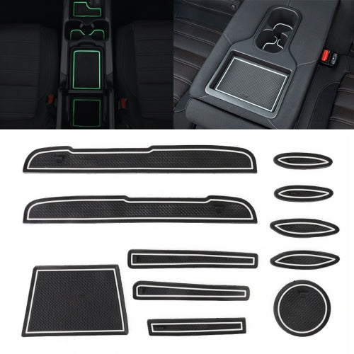 Car Water Cup Gate Slot Mats Plastic White Luminous Anti-Slip Interior Door Pad for Toyota Vios 2017