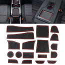 Car Water Cup Gate Slot Mats Plastic Red Anti-Slip Interior Door Pad for Subaru Forester 2013-2018