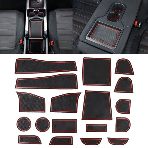 Car Water Cup Gate Slot Mats Plastic Red Anti-Slip Interior Door Pad for Subaru Forester 2013-2018
