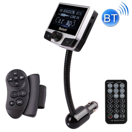 FM8112B Car Bluetooth FM Transmitter with Remote Control, Support LCD Display / USB / TF Card / MP3 Music Play / Hands-free