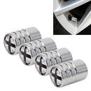 4 PCS Black and White UK Flag Pattern Gas Cap Mouthpiece Cover Gas Cap Tire Cap Car Motor Bicycle Tire Valve Caps