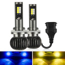2 PCS EV14 880 / 881 DC9-32V / 6W / IP67 Car LED Double Color Fog Light, Ice Blue Light + Amber Light