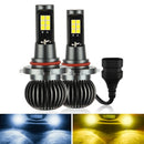 2 PCS EV15 9005 / 9006 DC9-32V / 6W / IP67 Car LED Double Color Fog Light, Cold White Light + Amber Light