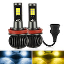 2 PCS EV15 H8 / H11 DC9-32V / 6W / IP67 Car LED Double Color Fog Light, Cold White Light + Amber Light