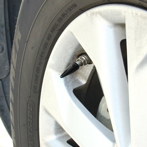 4 PCS Universal Sharp Mouth Shape Car Motor Bicycle Tire Valve Caps (Black)