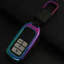 D Style Car Auto Buckle Key Shell Colorful Ring Zinc Alloy Car Chain Shell Car Key Shell Case for Honda, Random Color Delivery
