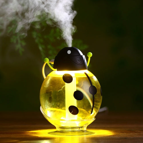 260ML 360 Degree Rotation Beetle Aromatherapy Air Purifier Humidifier with LED Light & Sucker Base for Home / Office / Car(Yellow)
