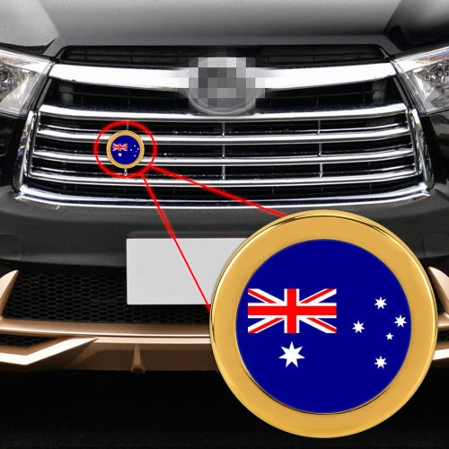 Car-Styling Australian Flag Pattern Metal Front Grille Grid Insect Net Decorative Sticker Random Sticker, Diameter: 5.4cm (Gold)