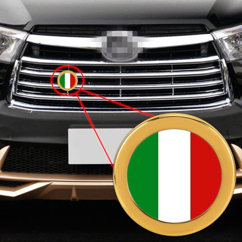 Car-Styling Italian Flag Pattern Metal Front Grille Grid Insect Net Decorative Sticker Random Sticker, Diameter: 5.4cm (Gold)