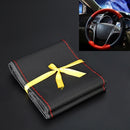 Four Seasons Genuine Leather Hand-stitched Car Adaptation Steering Wheel Cover