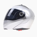 JIEKAI 105 Full Face Helmet Electromobile Motorcycle Double Lens Protective Helmet, Size: L (Silver+Brown)