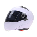 JIEKAI 105 Full Face Helmet Electromobile Motorcycle Double Lens Protective Helmet, Size: XL (White+Brown)