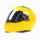 JIEKAI 105 Full Face Helmet Electromobile Motorcycle Double Lens Protective Helmet, Size: XL (Yellow+Silver)