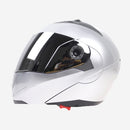 JIEKAI 105 Full Face Helmet Electromobile Motorcycle Double Lens Protective Helmet, Size: XL (Silver+Silver)