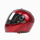 JIEKAI 105 Full Face Helmet Electromobile Motorcycle Double Lens Protective Helmet, Size: XXL (Red+Silver)