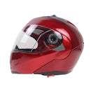 JIEKAI 105 Full Face Helmet Electromobile Motorcycle Double Lens Protective Helmet, Size: XXL (Red+Transparent)