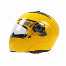 JIEKAI 105 Full Face Helmet Electromobile Motorcycle Double Lens Protective Helmet, Size: XXL (Yellow+Transparent)