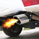 Universal Car Styling Stainless Steel Curved Bolt-on Exhaust Tail Muffler Tip Pipe with Mesh(Black)