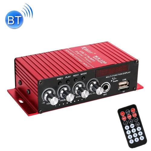 MA-130 2CH Car Amplifier Audio, Support Bluetooth, MP3, USB, FM, TF with Remote Control DC 12V