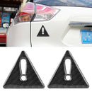 2 PCS Car-Styling Triangle Carbon Fiber Warning Sticker Decorative Sticker(Black)