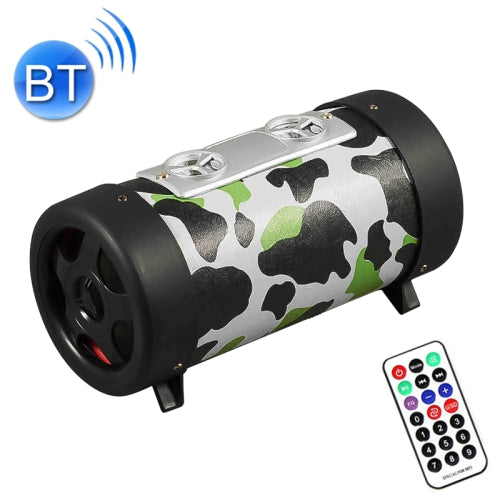 4 inch Round Shape Stereo Motorcycle / Car / Household Subwoofer, Built-in Bluetooth, Support TF Card & U Disk Reader, with Remote Control(Green)