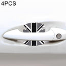 4 PCS UK Flag Pattern Car-Styling Car Door Handle Scratches Resistant Sticker(Grey)