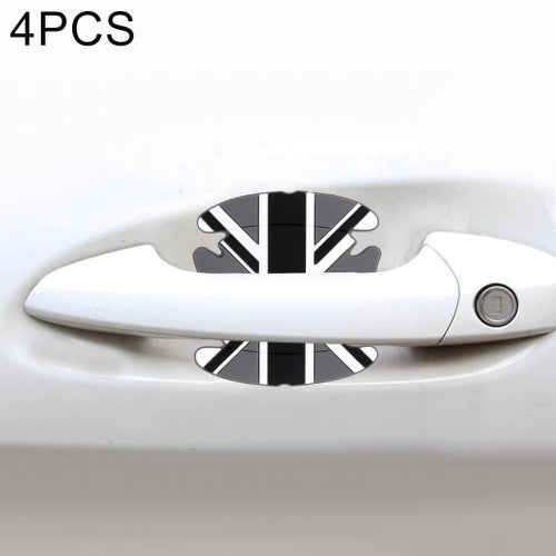 4 PCS UK Flag Pattern Car-Styling Car Door Handle Scratches Resistant Sticker(Grey)