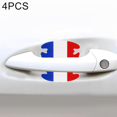 4 PCS French Flag Pattern Car-Styling Car Door Handle Scratches Resistant Sticker
